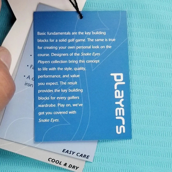 Snake Eyes Large Players Embroidered Sleeve Logo Blue Men's Short Sleeve Polo - Picture 9 of 12